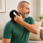 Handheld Rolling Percussive Massager with 3 Speeds, Rechargeable Battery and Multi-Grip Handle