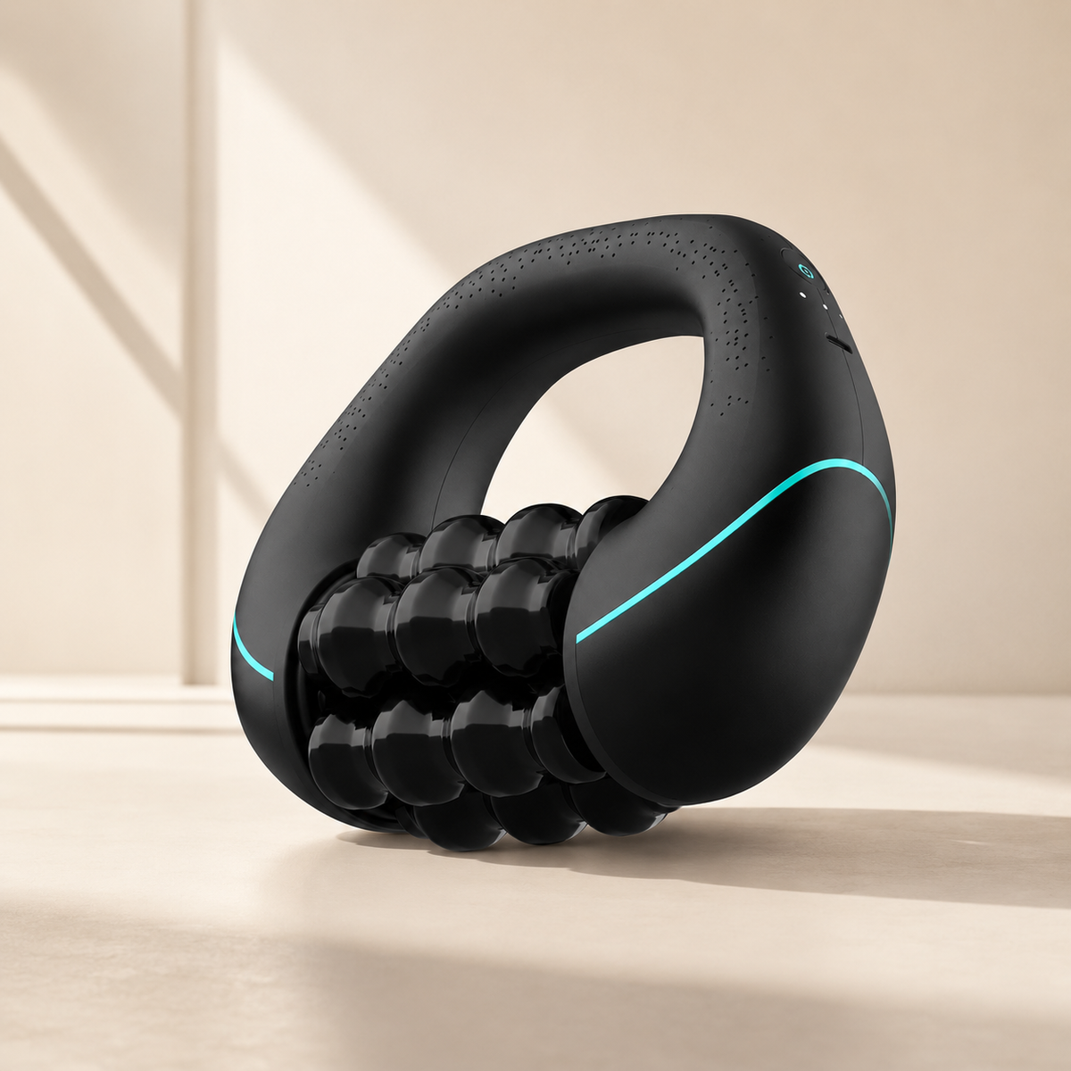 Handheld Rolling Percussive Massager with 3 Speeds, Rechargeable Battery and Multi-Grip Handle