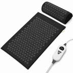 Heated Acupressure Mat and Pillow Set with 6 Heat Levels, 4 Timer Settings and 2-Hour Auto-Off
