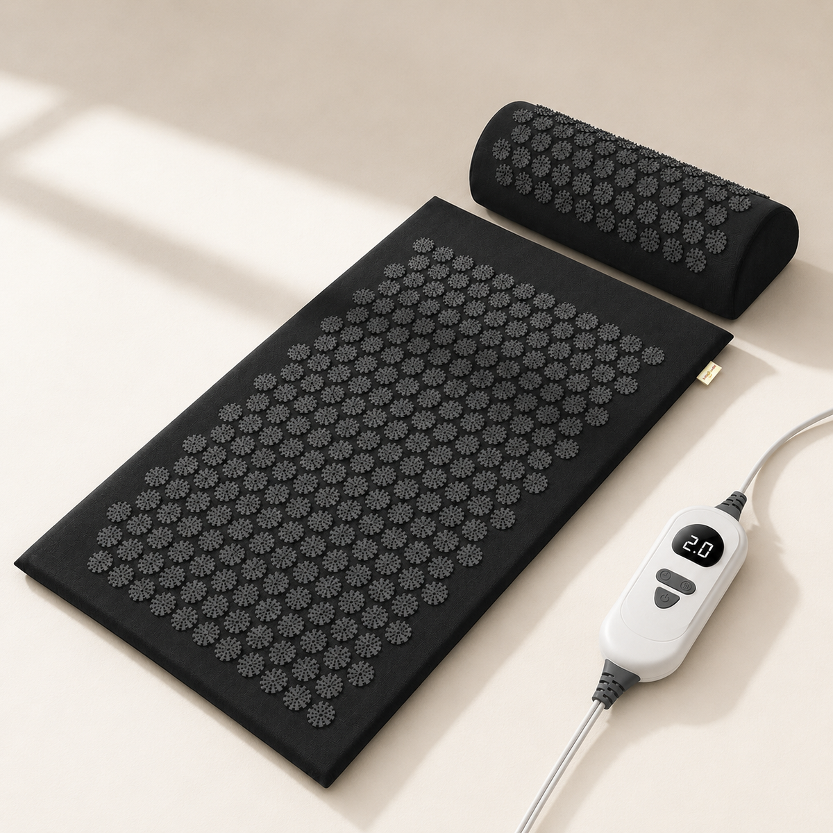 Heated Acupressure Mat and Pillow Set with 6 Heat Levels, 4 Timer Settings and 2-Hour Auto-Off