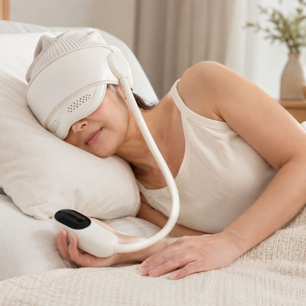 Heated Head & Eye Massager with 6-Zone Air Compression, 4 Modes & Lightweight Cordless Design