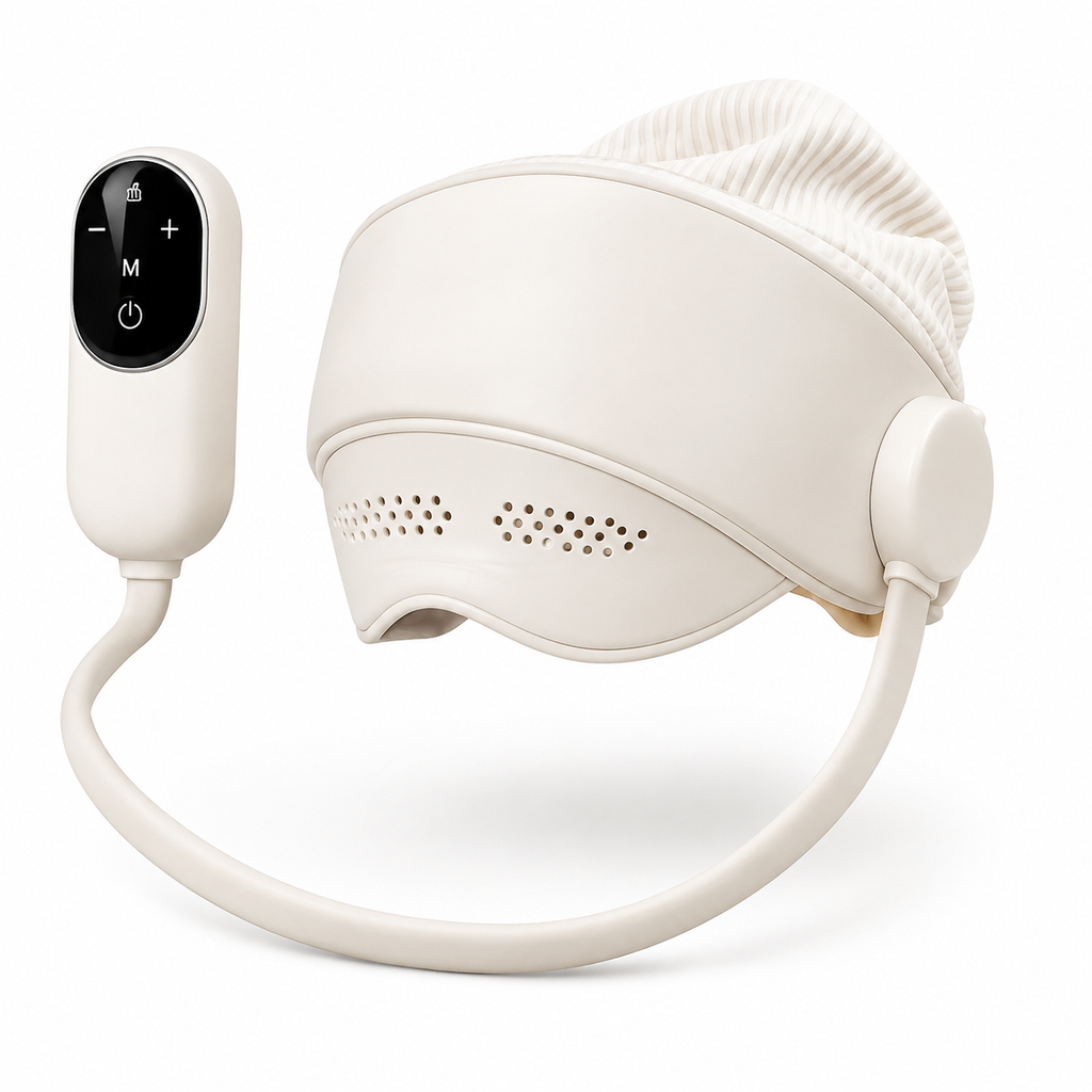 Heated Head & Eye Massager with 6-Zone Air Compression, 4 Modes & Lightweight Cordless Design