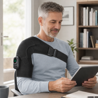 Heated Shoulder Brace with App Control, 6 Heat Settings, 3 Vibration Levels & Removable Controller