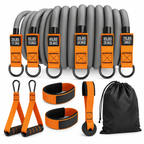 Heavy Resistance Bands Set with Handles, 6 Stackable Levels, Door Anchor & Ankle Straps for Full-Body Training