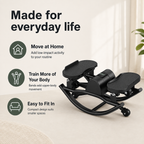 Lateral Rocking Stepper with Resistance Bands and LCD Monitor for Low-Impact Full-Body Home Workouts