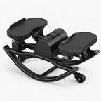 Lateral Rocking Stepper with Resistance Bands and LCD Monitor for Low-Impact Full-Body Home Workouts