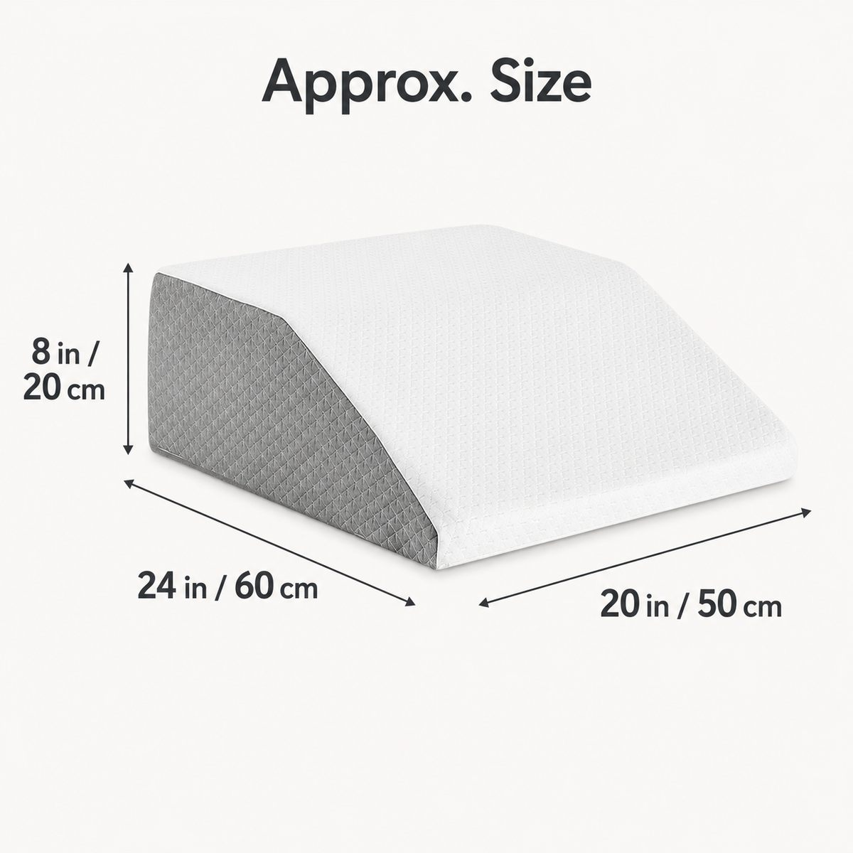 Leg Elevation Pillow with Memory Foam, 8-Inch Wedge for Sleeping, Resting, Knee, Calf & Foot Support