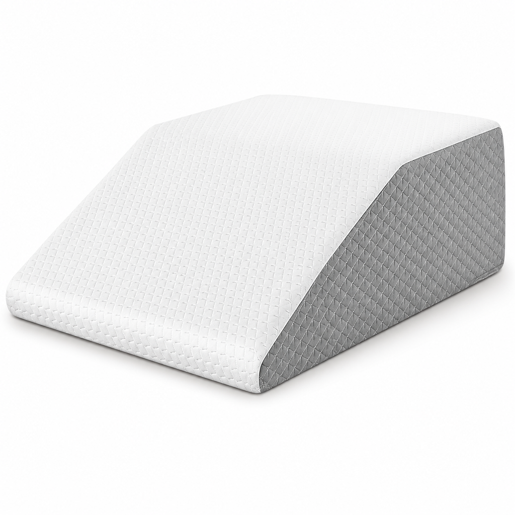 Leg Elevation Pillow with Memory Foam, 8-Inch Wedge for Sleeping, Resting, Knee, Calf & Foot Support