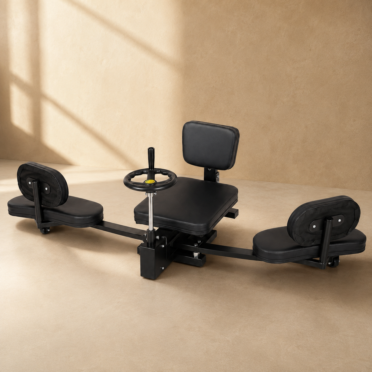Leg Stretcher Machine with 180° Handwheel Adjustment, Heavy-Duty 3-Bar Split Trainer for Home Flexibility Training