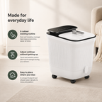 Foot Spa Bath Massager with Heat, 6 Rotating Massage Discs, Water Jets, Deep Basin and Remote Control