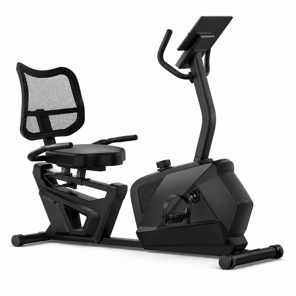 Magnetic Recumbent Exercise Bike with 16 Resistance Levels, Adjustable Seat, Mesh Backrest and LCD Display, 350 lb Capacity