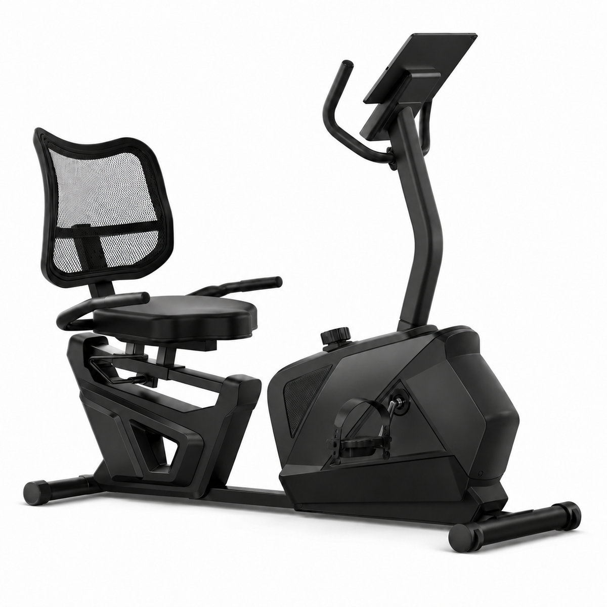 Magnetic Recumbent Exercise Bike with 16 Resistance Levels, Adjustable Seat, Mesh Backrest and LCD Display, 350 lb Capacity