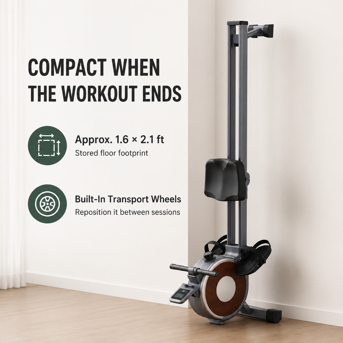 Magnetic Rowing Machine with 16 Resistance Levels, Dual Slide Rails and 350 lb Capacity for Home Workouts