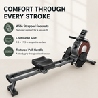 Magnetic Rowing Machine with 16 Resistance Levels, Dual Slide Rails and 350 lb Capacity for Home Workouts