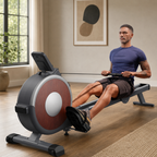 Magnetic Rowing Machine with 16 Resistance Levels, Dual Slide Rails and 350 lb Capacity for Home Workouts