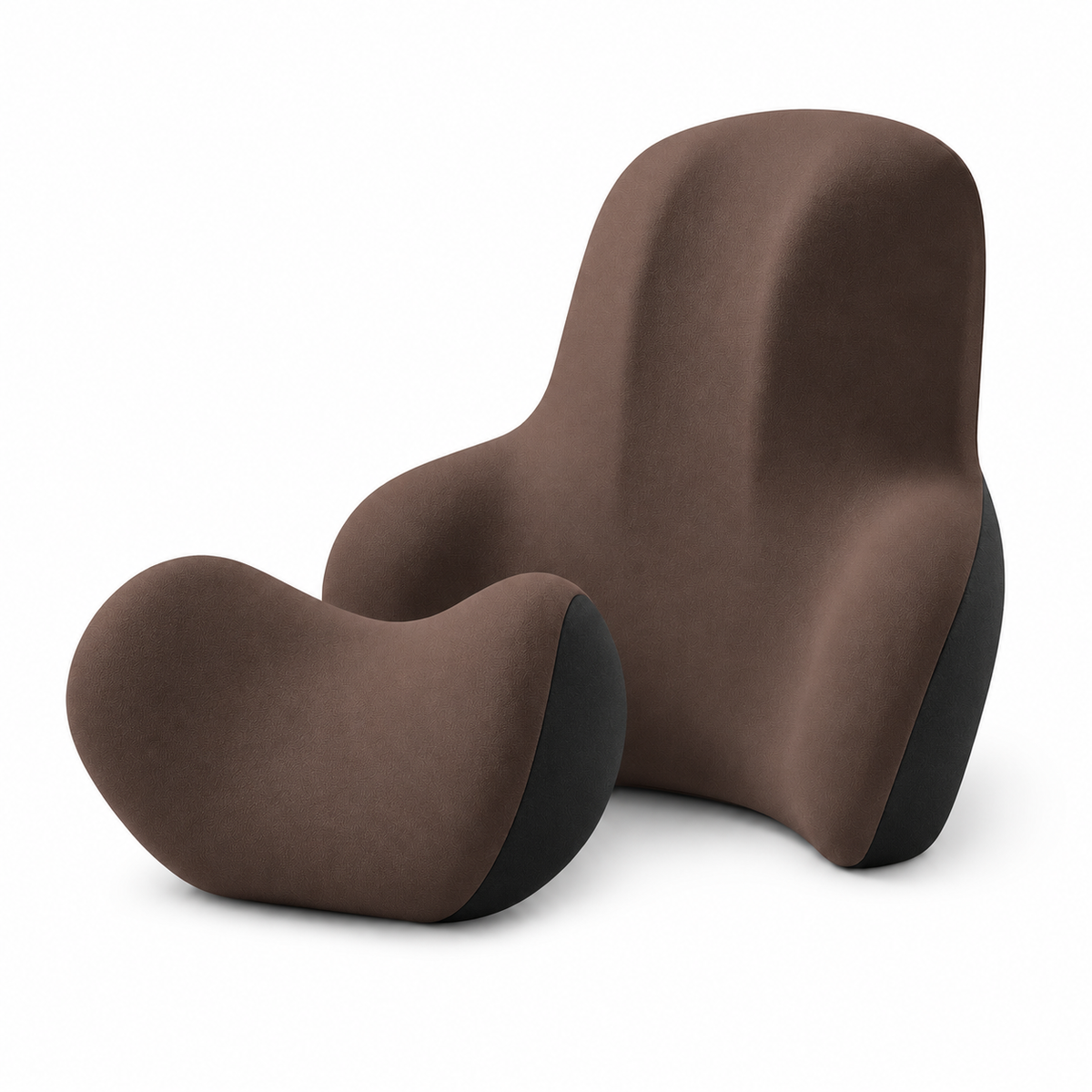 Memory Foam Car Neck Pillow & Lumbar Support Set with Removable Washable Covers for Driving, Office & Home