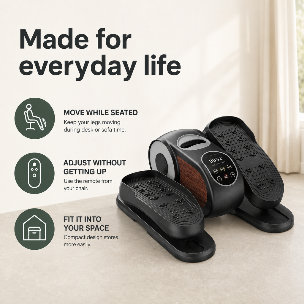Motorized Under Desk Elliptical with Remote Control, 12 Speeds, 12 Auto Programs & Forward/Reverse Motion