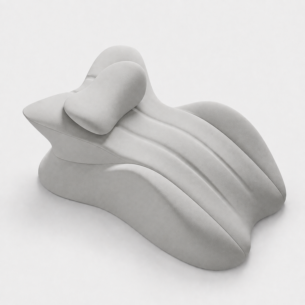 Multi-Position Memory Foam Wedge Pillow with Detachable Headrest and Removable Cover for Prone Reading, Back Support & Leg Elevation