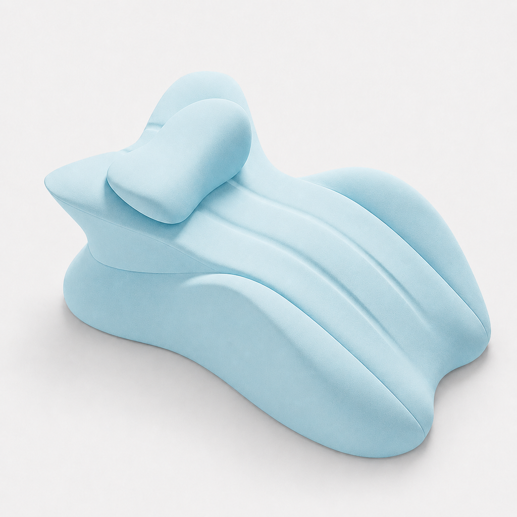 Multi-Position Memory Foam Wedge Pillow with Detachable Headrest and Removable Cover for Prone Reading, Back Support & Leg Elevation