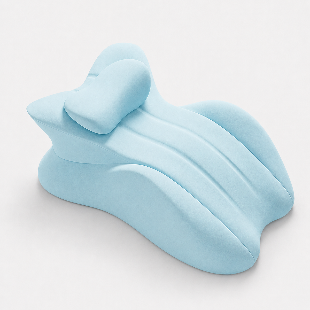 Multi-Position Memory Foam Wedge Pillow with Detachable Headrest and Removable Cover for Prone Reading, Back Support & Leg Elevation