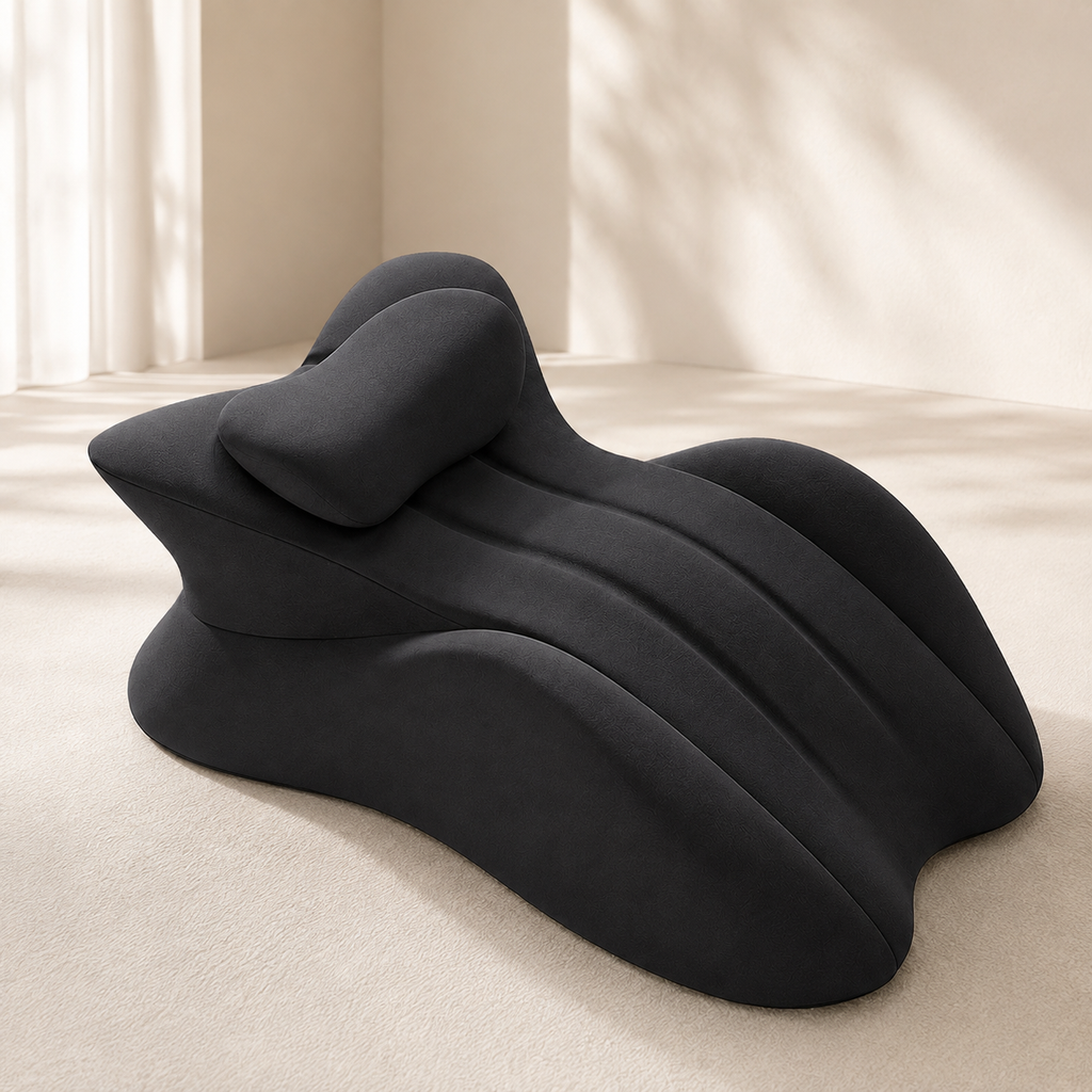 Multi-Position Memory Foam Wedge Pillow with Detachable Headrest and Removable Cover for Prone Reading, Back Support & Leg Elevation