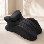 Multi-Position Memory Foam Wedge Pillow with Detachable Headrest and Removable Cover for Prone Reading, Back Support & Leg Elevation