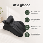 Multi-Position Memory Foam Wedge Pillow with Detachable Headrest and Removable Cover for Prone Reading, Back Support & Leg Elevation