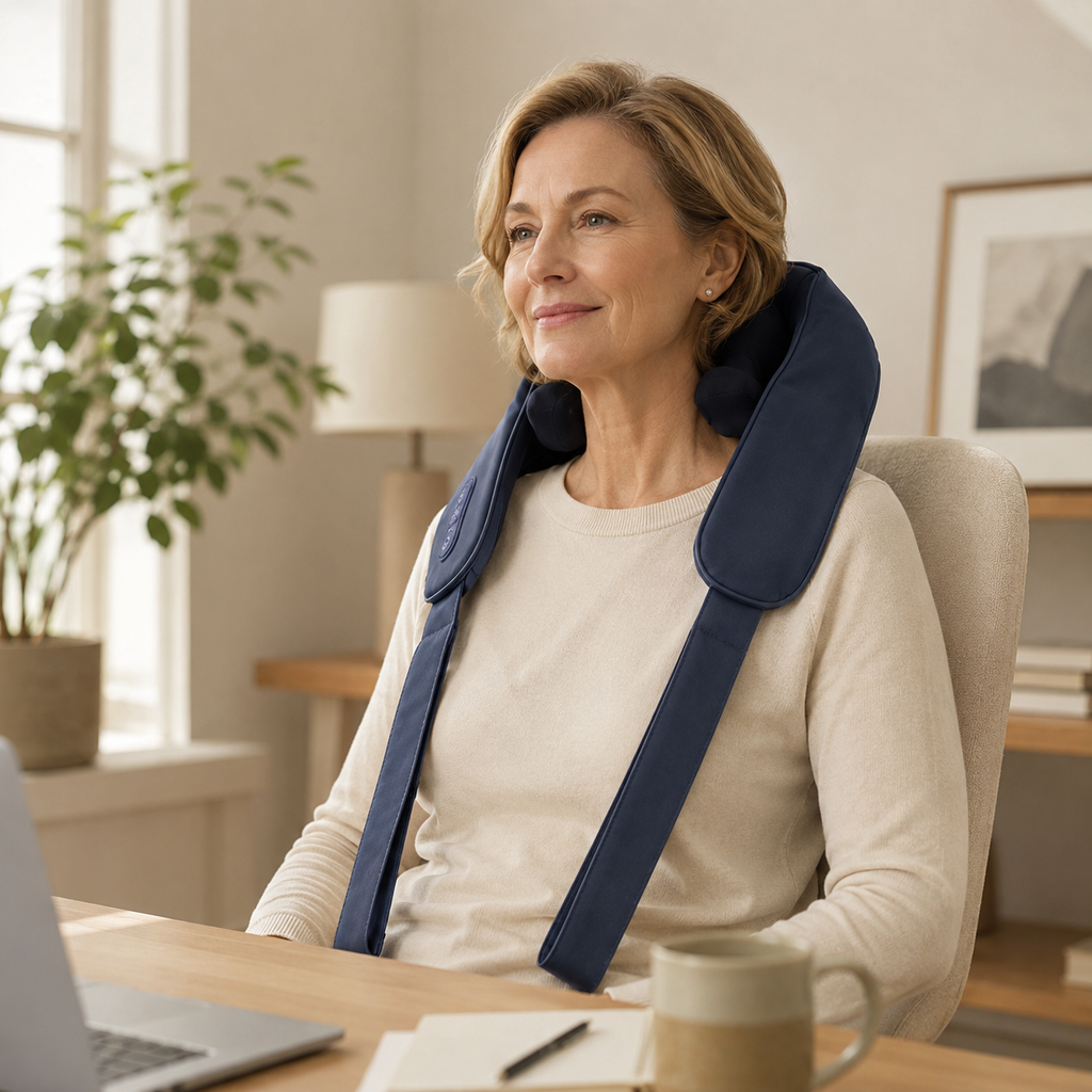 Neck & Shoulder Massager with 10 Kneading Heads, Cordless Design, 2 Modes & 3 Intensities