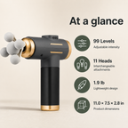 Percussion Massage Gun with 99 Intensity Levels, LED Touchscreen and 11 Interchangeable Heads