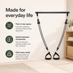 Pilates Bar Kit with 4 Resistance Bands, Portable 3-Piece Workout Bar for Full-Body Home Training