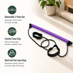 Pilates Bar Kit with Resistance Bands, 36-Inch Portable Detachable Workout Bar for Full-Body Strength Training