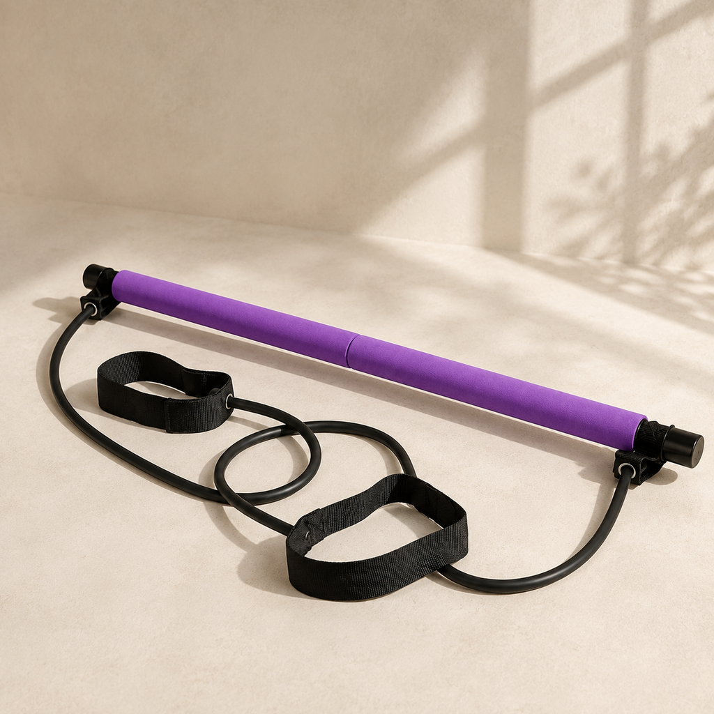 Pilates Bar Kit with Resistance Bands, 36-Inch Portable Detachable Workout Bar for Full-Body Strength Training