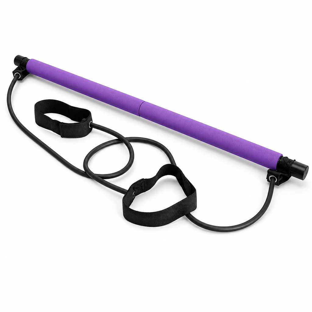 Pilates Bar Kit with Resistance Bands, 36-Inch Portable Detachable Workout Bar for Full-Body Strength Training