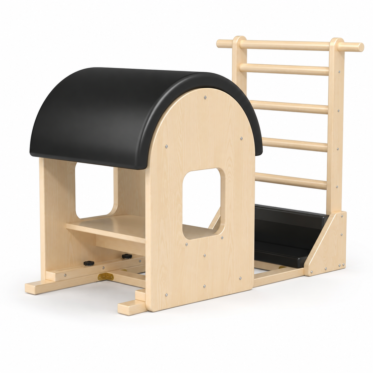 Pilates Ladder Barrel with Adjustable Sliding Base, Padded Barrel for Core Strength, Balance & Stretching