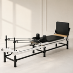 Pilates Reformer Machine with Jump Board, 86-Inch Foldable Frame, Adjustable Height and Spring Resistance