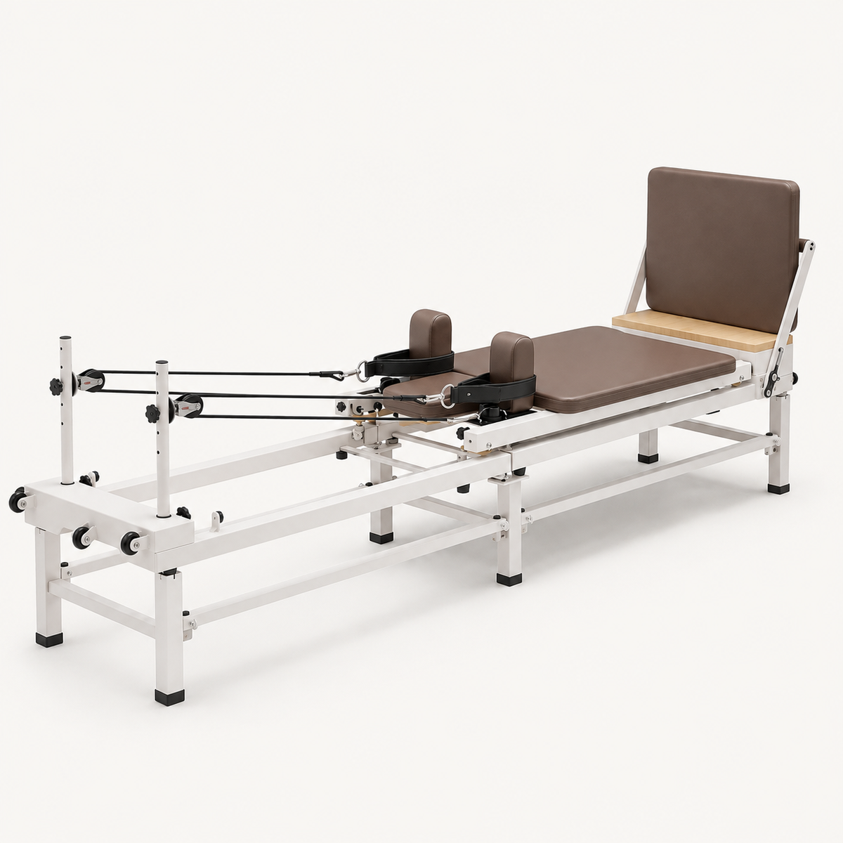 Pilates Reformer Machine with Jump Board, 86-Inch Foldable Frame, Adjustable Height and Spring Resistance