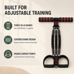 Portable Resistance Band Workout Set with Foam Bar, Up to 90 lb Resistance, Foot Straps and Carry Bag