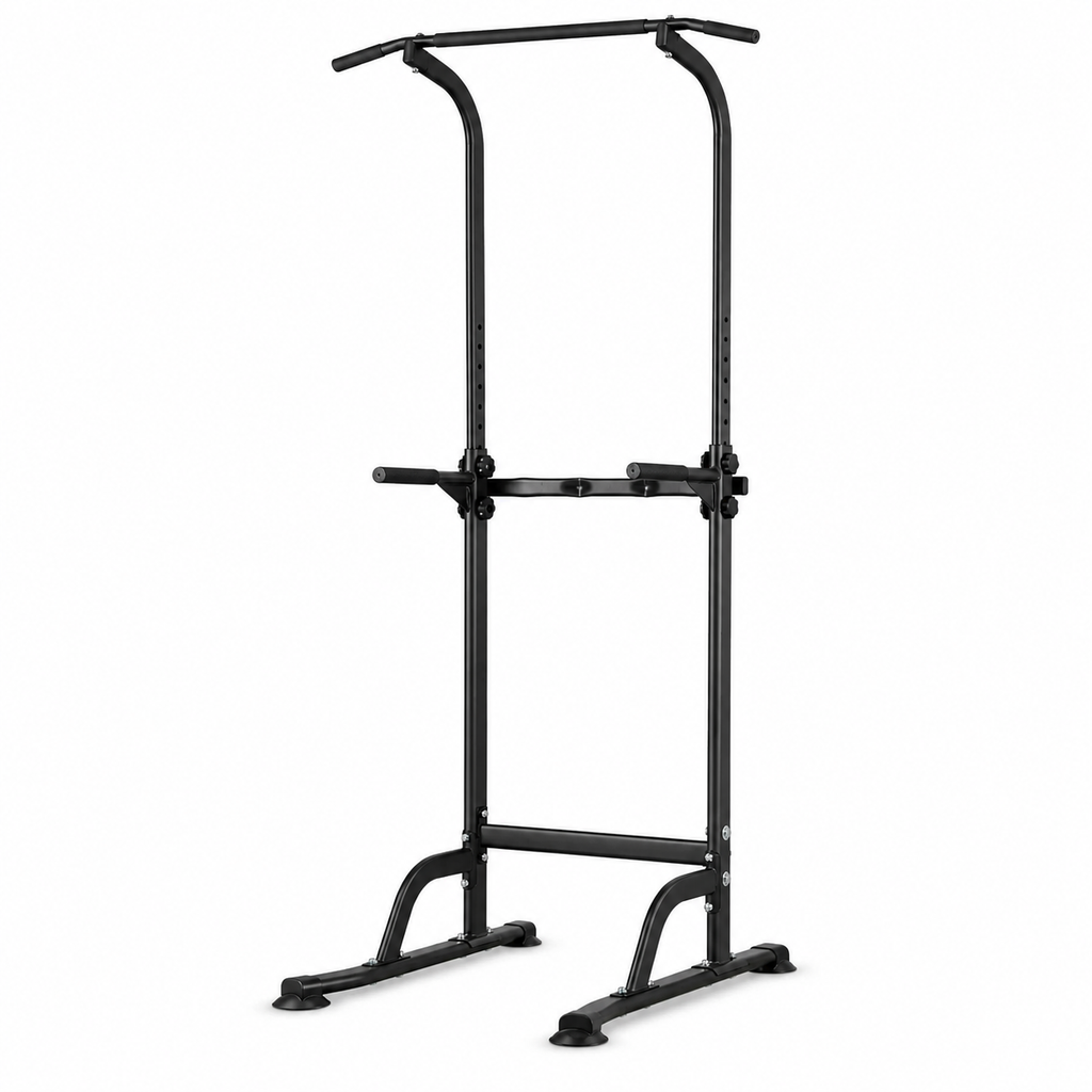 Power Tower Pull-Up and Dip Station with 10-Level Adjustable Height and 330 lb Capacity for Home Gyms