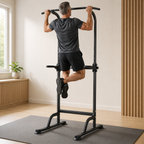 Power Tower Pull-Up and Dip Station with 10-Level Adjustable Height and 330 lb Capacity for Home Gyms