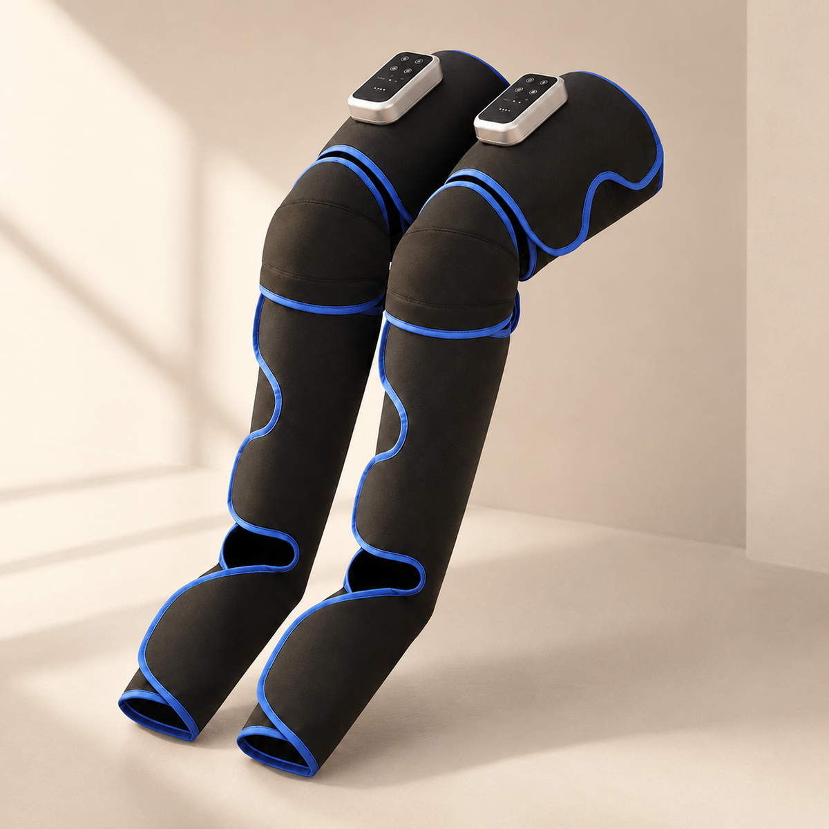Rechargeable Air Compression Leg Massager with Heat, 3 Modes & 3 Intensities for Thighs, Calves & Feet
