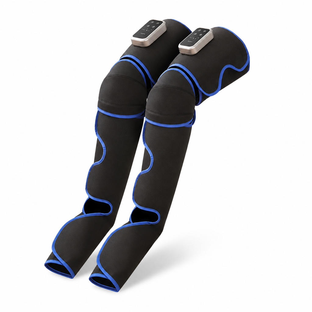 Rechargeable Air Compression Leg Massager with Heat, 3 Modes & 3 Intensities for Thighs, Calves & Feet