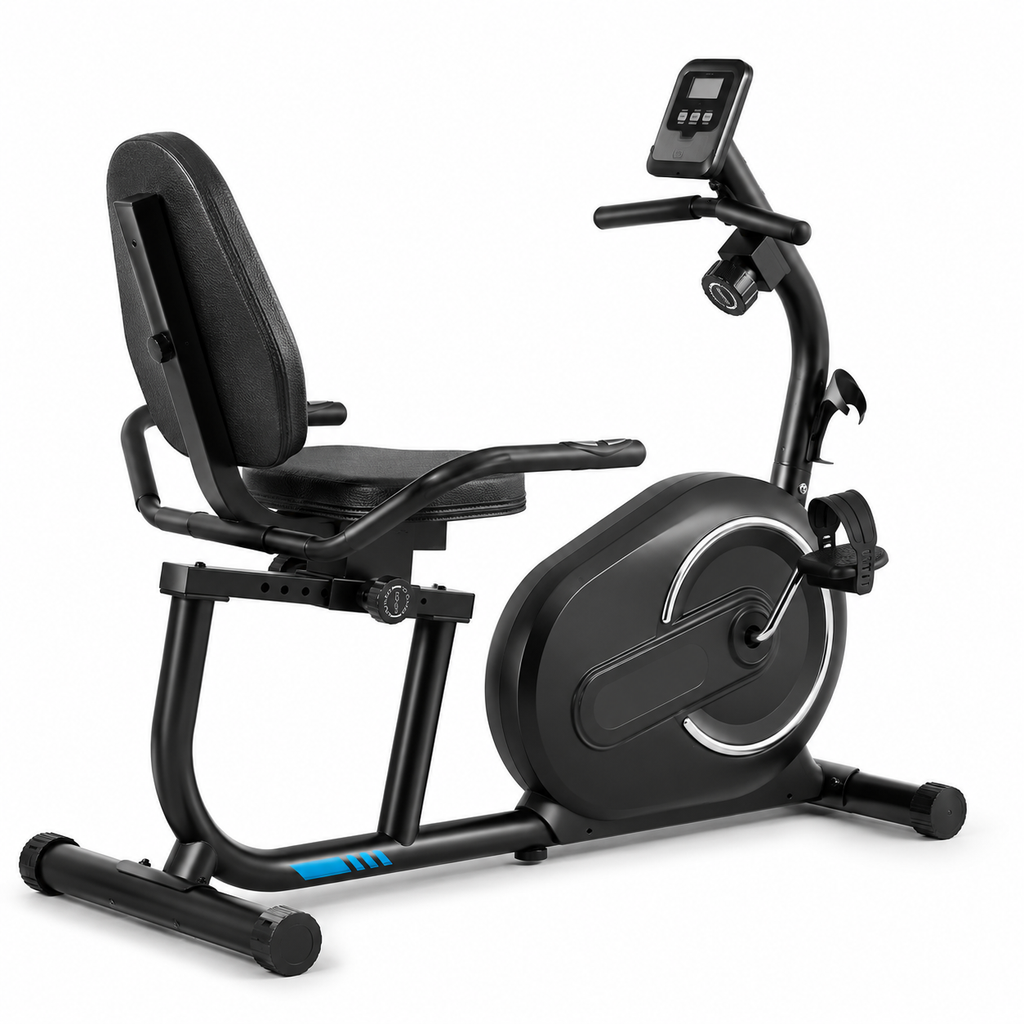 Recumbent Exercise Bike for Home with Bluetooth App, 8-Level Resistance, Heart Rate Monitor & 300 lb Capacity