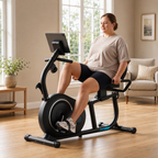 Recumbent Exercise Bike for Home with Bluetooth App, 8-Level Resistance, Heart Rate Monitor & 300 lb Capacity