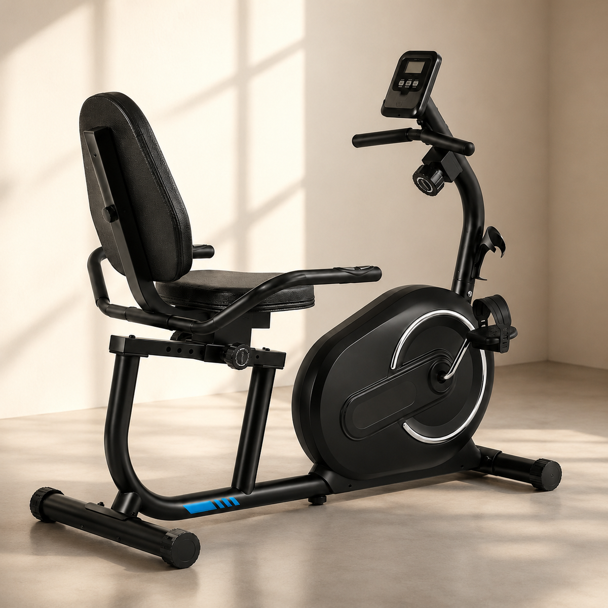 Recumbent Exercise Bike for Home with Bluetooth App, 8-Level Resistance, Heart Rate Monitor & 300 lb Capacity