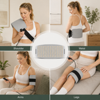 Red Light Therapy Pad with 120 Triple-Chip LEDs, 660nm and 850nm Light, 10/40Hz Pulse Modes and Adjustable Body Strap