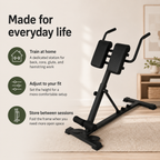 Roman Chair Back Extension Machine with 25–37 in Adjustable Height, Foldable Hyperextension Bench for Home Gym, 330 lb Capacity