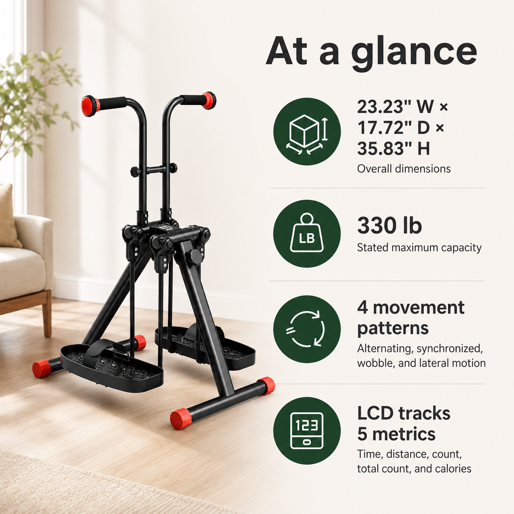 Seated Arm & Leg Pedal Exerciser for Seniors with LCD Display, 330 lb Capacity & Full-Body Low-Impact Motion