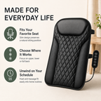 Shiatsu Back Massager for Chair with Heat, Ultra-Slim Design, 10 Nodes and 3 Massage Zones