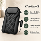 Shiatsu Back Massager for Chair with Heat, Ultra-Slim Design, 10 Nodes and 3 Massage Zones