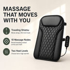 Shiatsu Back Massager for Chair with Heat, Ultra-Slim Design, 10 Nodes and 3 Massage Zones